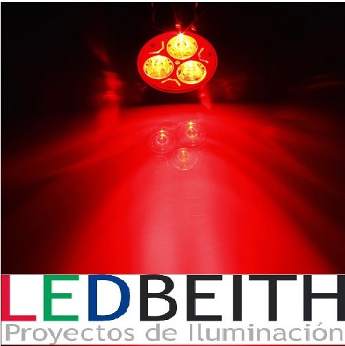 [LBGU103WR07042017] Dichroic LED Spotlight, GU10 3W, RED