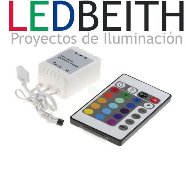 [LBIRC240079] RGB LED Strip Controller, 24 Button IR Remote Control Dimmer