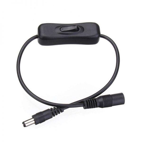 [SLB1051944] DC Jack Female-Male connection cable with switch, Black
