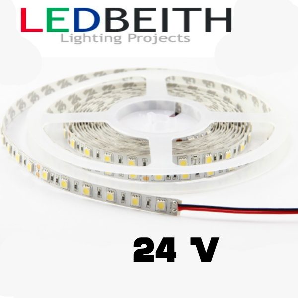 [LB5050BF24V] LED STRIP SMD5050, DC24V, Cold White, 16.4 ft (5M)-60 L / M - IP33